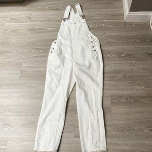 GAP White Denim Overalls Jumpsuit